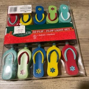 Kurt s Adler 10 flip flop indoor outdoor string lights christmas tiki hut beachy